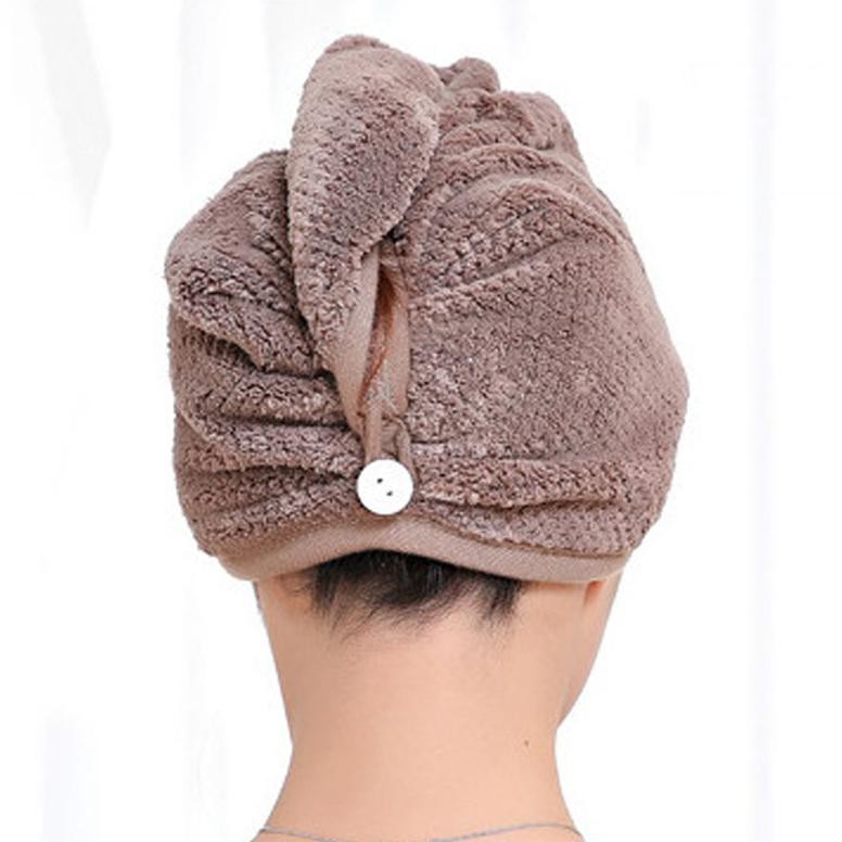 Handuk Pengering Rambut Kepala Hair Wrap Quick Drying Towel - FO60 - Pink