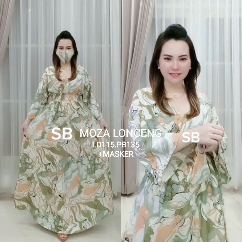 dress bali mozza lengan lonceng (moza lonceng) baju wanita cantik