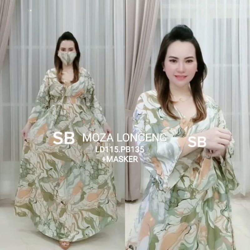 dress bali mozza lengan lonceng (moza lonceng) baju wanita cantik