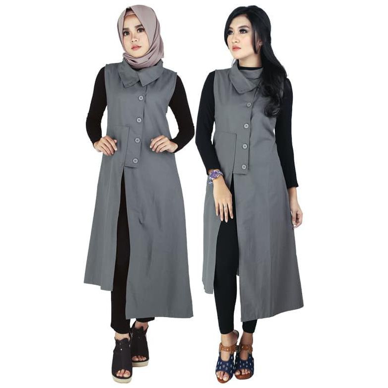 Baju Baju Muslim Wanita Modern Terbaru Setelan Gamis,Pakistan,  Abu