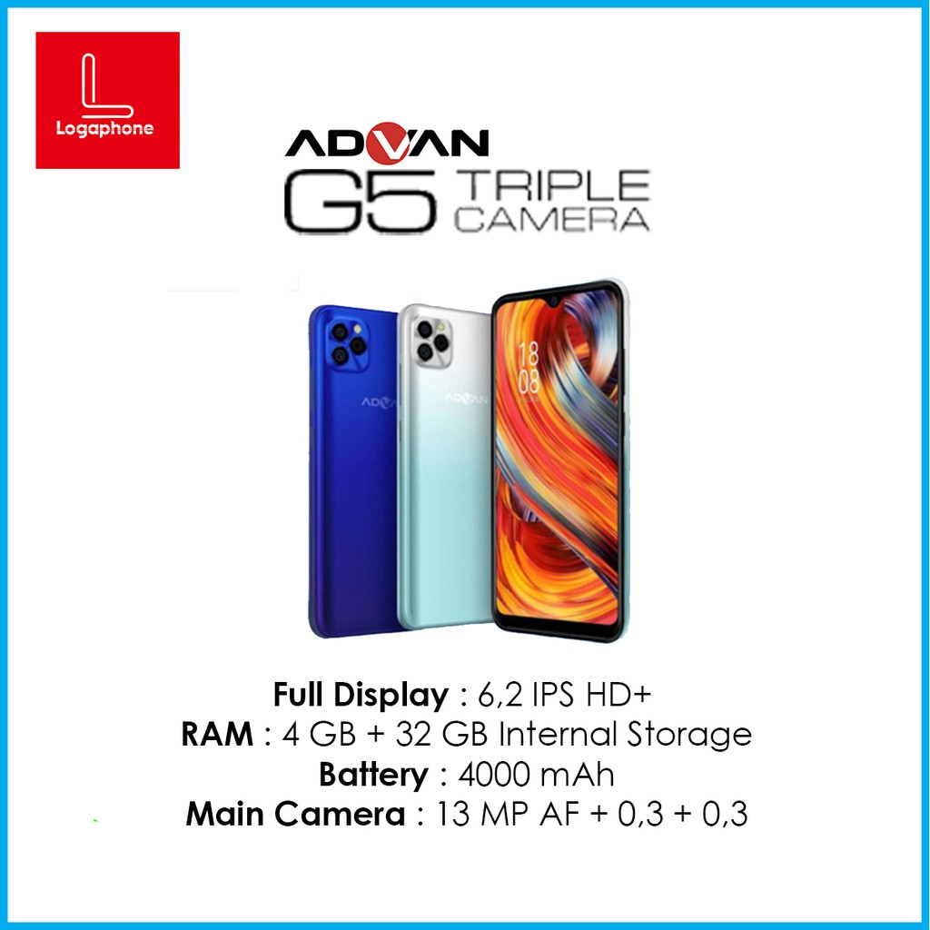 Advan G5 Ram 4 32gb Face Unlock Triple Camera Big Battery 4000 Mah Hp Gaming Garansi Resmi Shopee Indonesia
