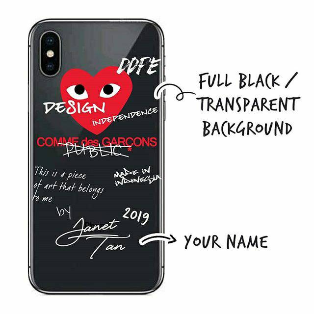 Casing CDG case Comme des Garcons Art Custom Bisa kasih nama iphone Samsung Oppo Xiaomi Vivo Realme