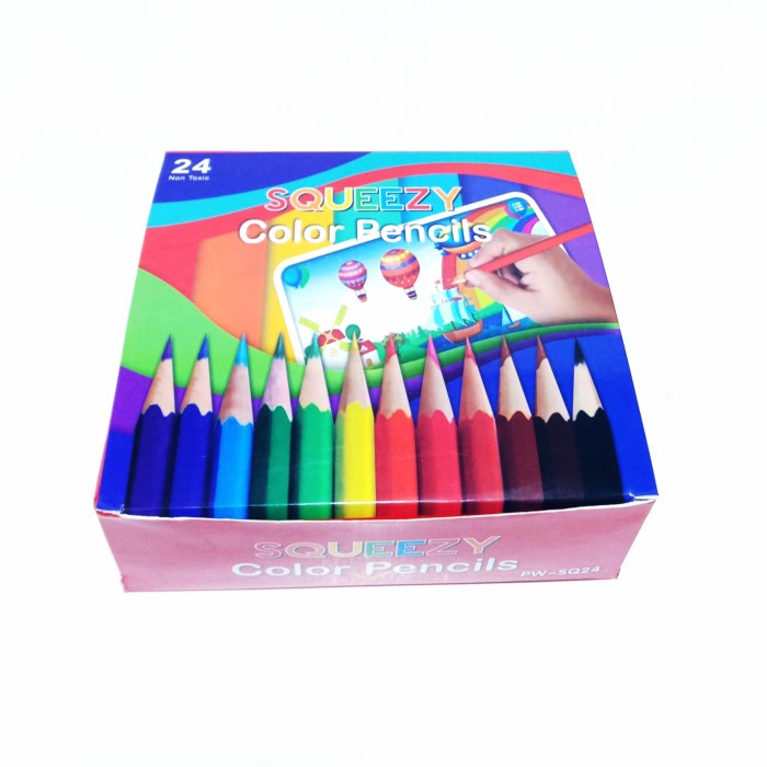 

Jualan Harga Grosir (1Kotak/6Packs) Pensil Warna Panjang 24 Warna Pw-Sq24 Bergaransi