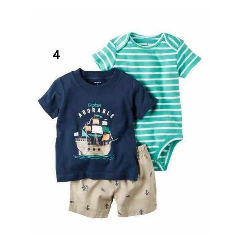 Set 3in1 baju bayi, set Jumper bayi, set tee Baju bayi, baju bayi lucu import