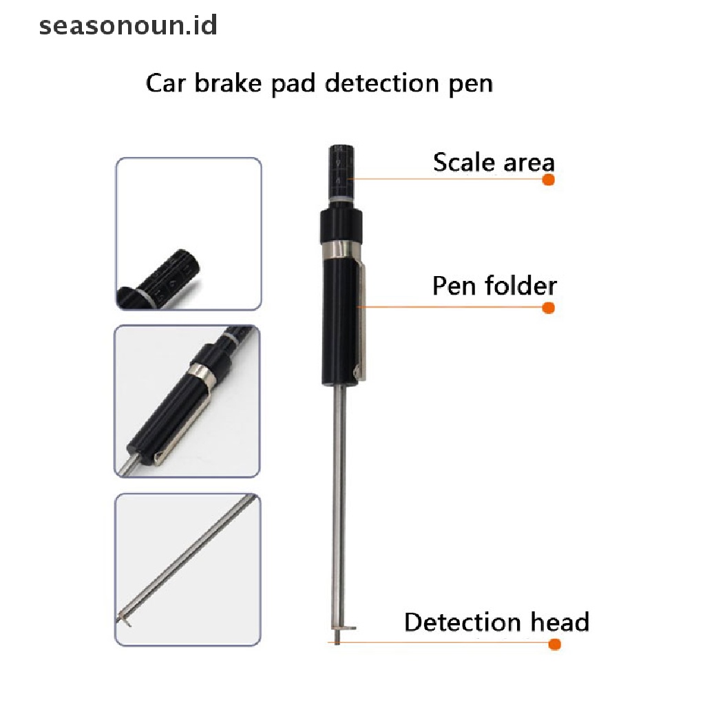 【seasonoun】 Car Auto Vehicle Brake Pad Thickness Gauge Tester Measuring Measurment Tool .