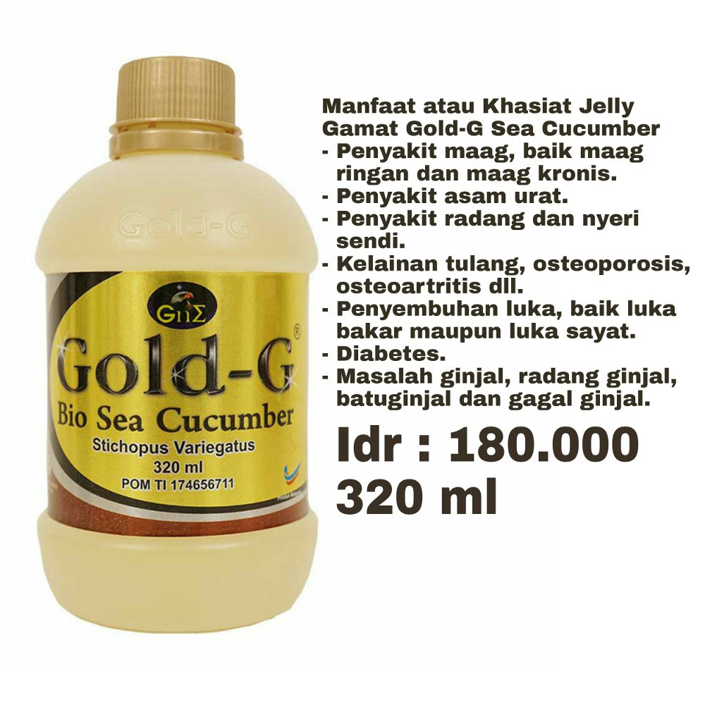 Gold G Sea Cucumber Jelly Ekstrak Gamat Teripang Emas 500ml Indonesia