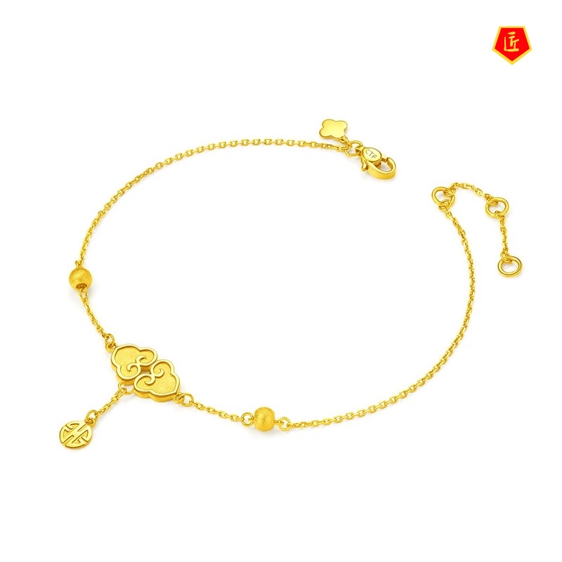 [Ready Stock]Elegant Golden Auspicious Cloud Bracelet