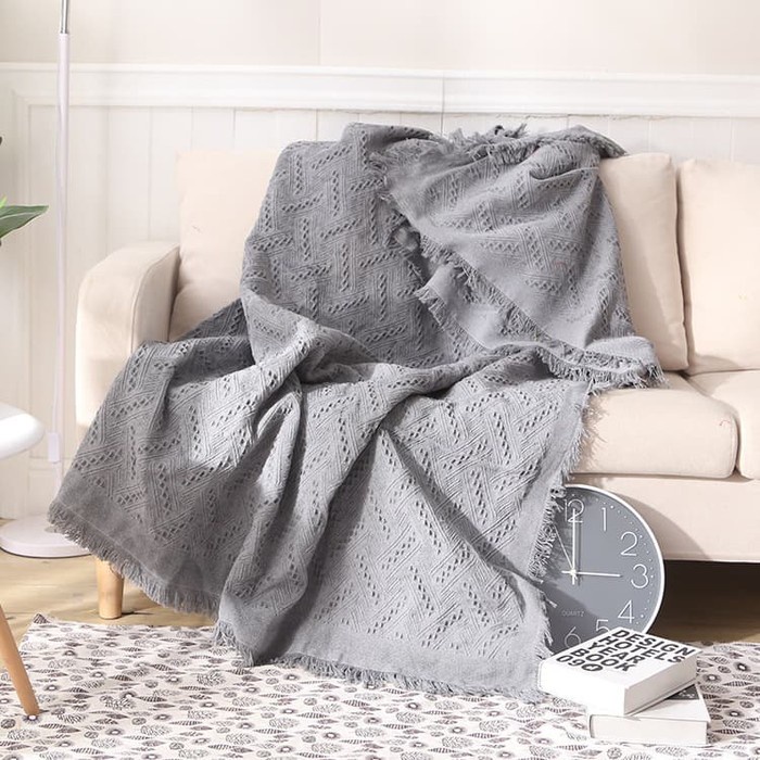 selimut- nordic blanket / selimut sofa - mocca, 90x90 cm -selimut.