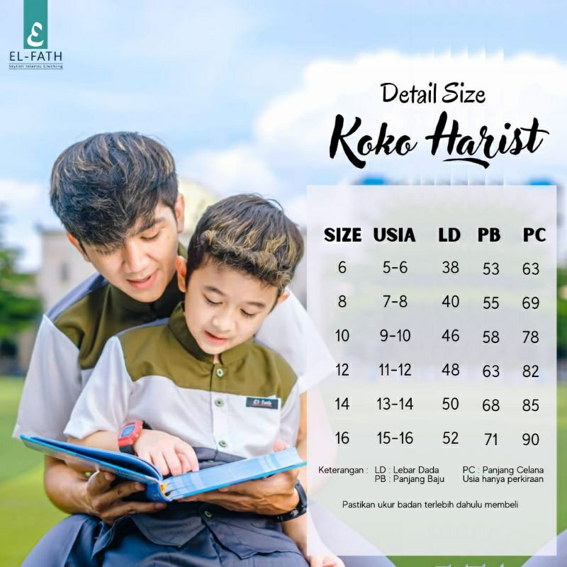 Setelan Koko Harist Anak &amp; Remaja By : EL-FATH || Koko Couple bahan Toyobo Usia  6-16 Tahun Koko Terbaru 2022 &amp; Terlaris