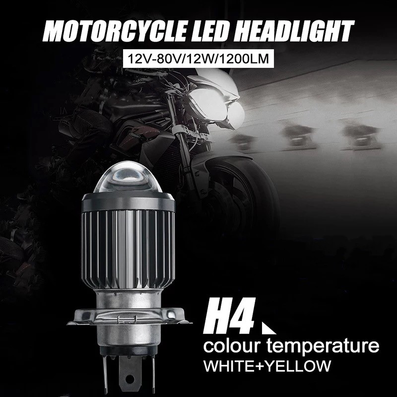 Lampu LED Motor Socket H4-D2 Lens Projector 2 Warna Hi-Low