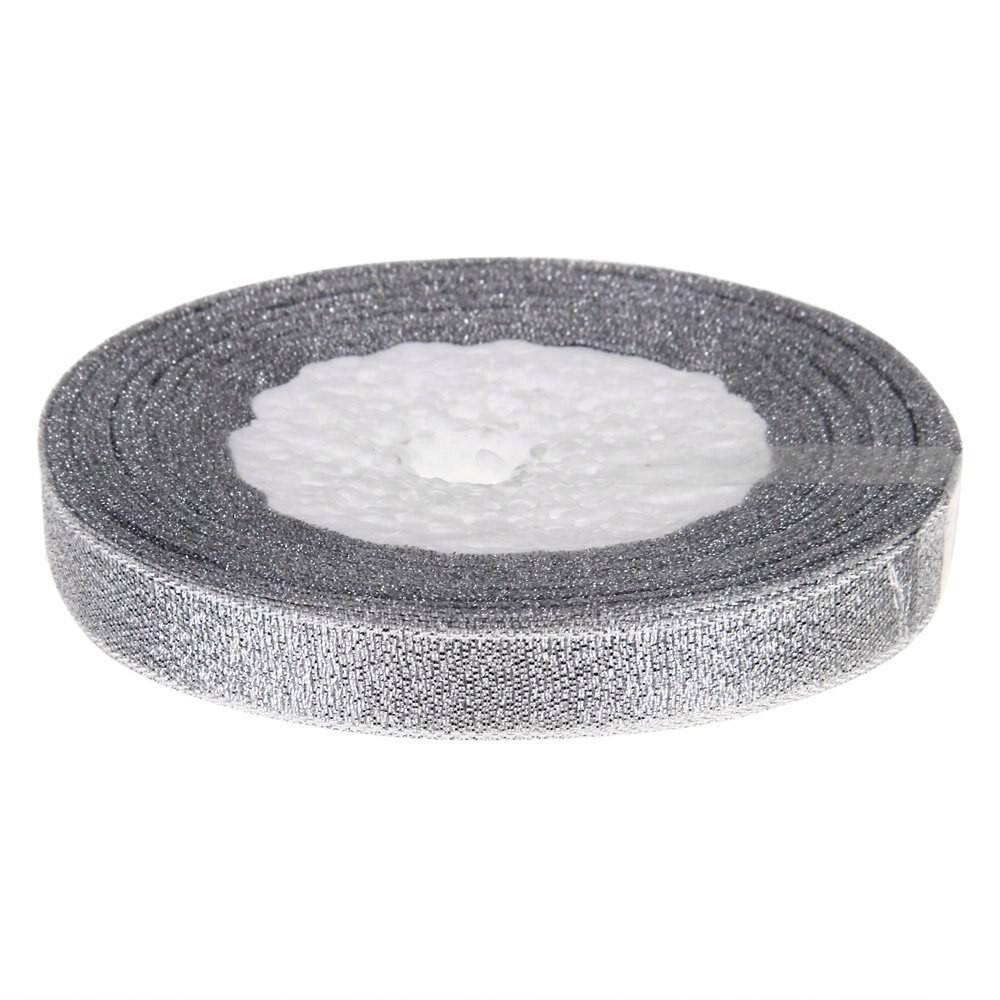

pita glitter silver ukuran 1/4 inch 6.35mm Pita Gliter Pita Kado Pita Bucket Bunga Pita Hampers