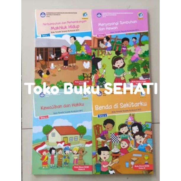 1 Paket Buku Tema 1-4 Kelas 3 SD/MI