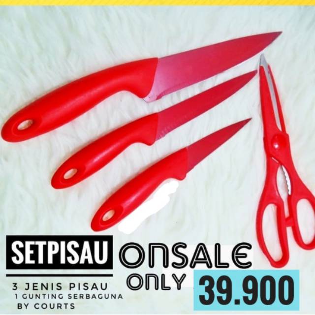 Pisau set + gunting promo pisau dapur murah