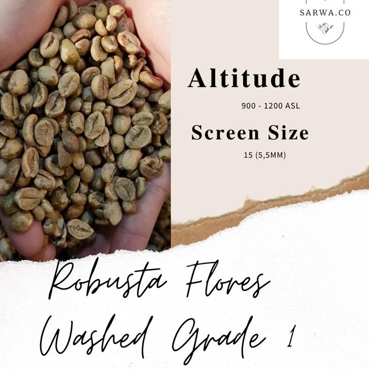 

Robusta Green Bean 1KG - Flores Washed Process Grade 1 - Biji Kopi Mentah 1 Kg