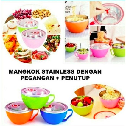 Mangkok Viral Mangkok Mie Serbaguna Korean Fresh Bowl Stainless High Quality