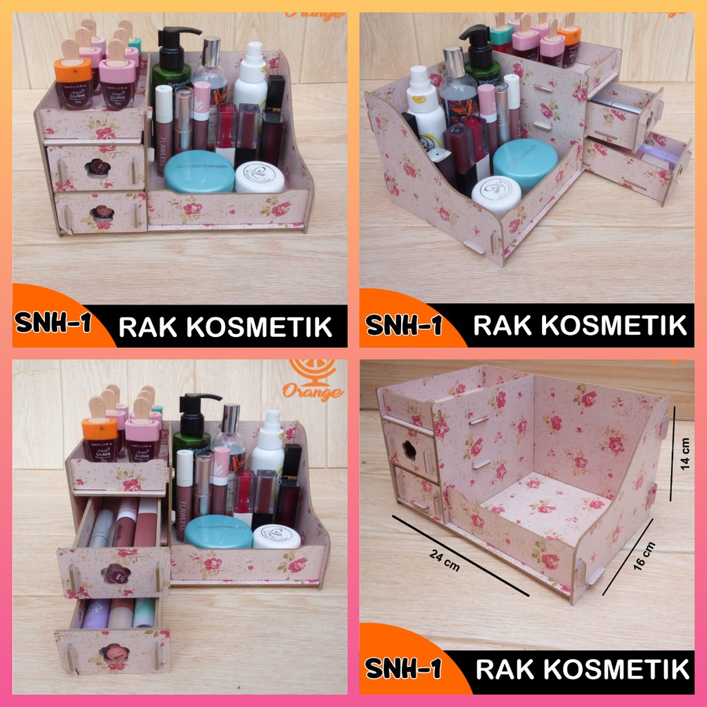 Rak Kosmetik Mini Bahan Kayu Tempat Cosmetic Storage Rack