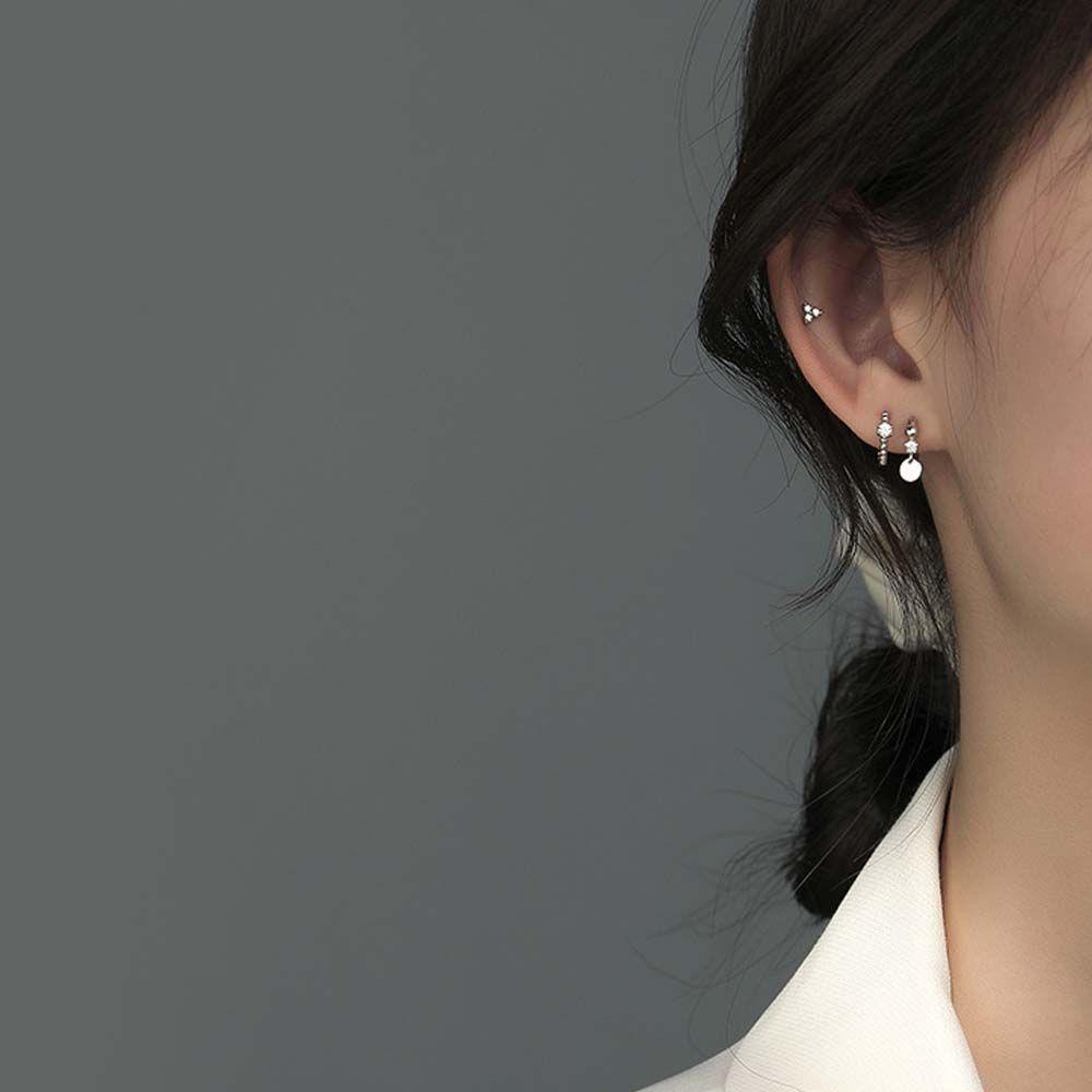 Agustina Lingkaran Gesper Telinga Tren Temperamen Wanita Bentuk Bulat Gadis Korea Ear studs