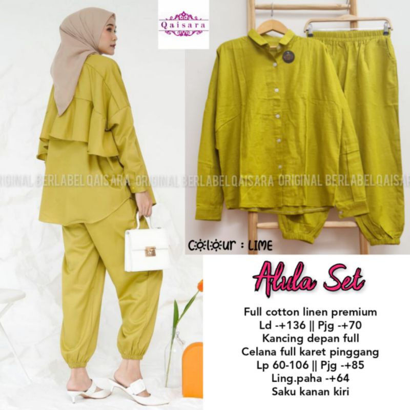 Setelan Wanita Alula Set Bahan Linen
