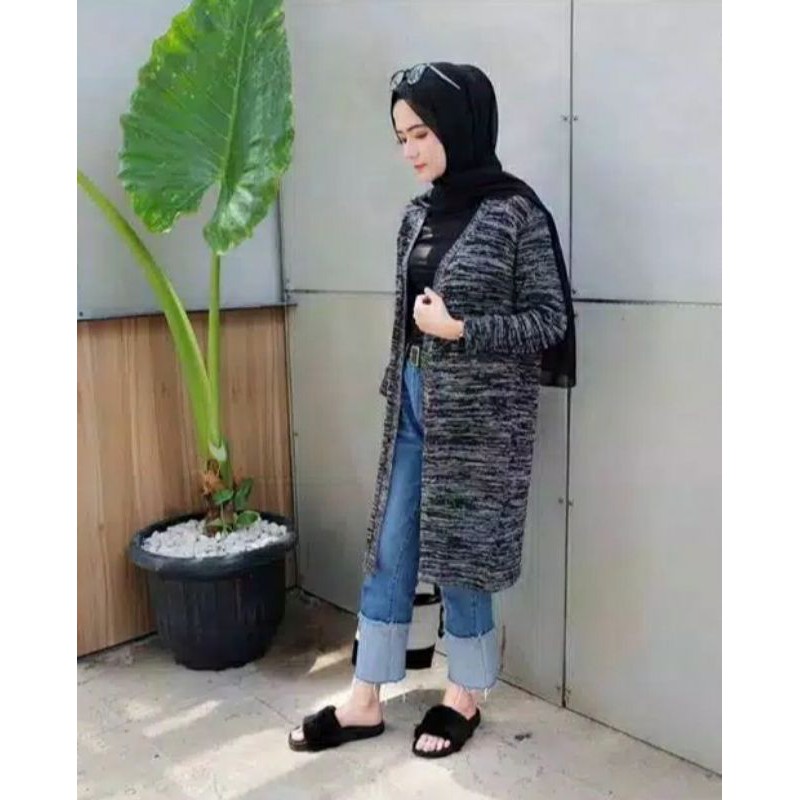 Long Cardi Dewasa / Kardigan panjang Cardigan Twist Rajut