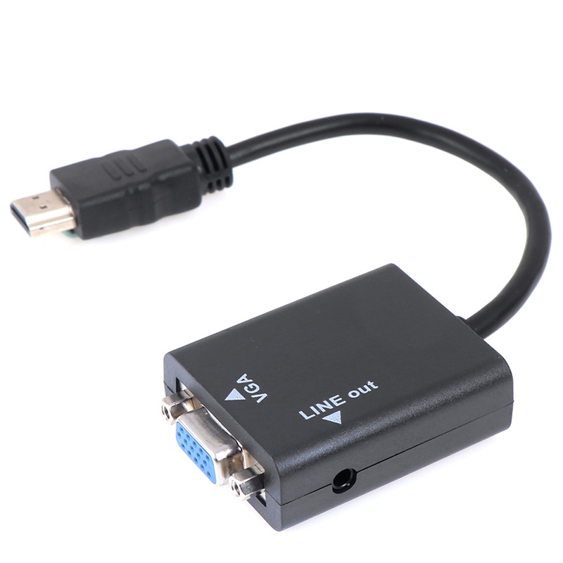 (LUCKID) Kabel Adapter converter HDMI Ke VGA 1080P Dengan audio