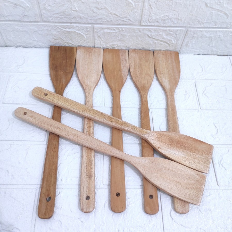 spatula sodet sutil kayu panjang 36 cm bahan super premium ujung rata