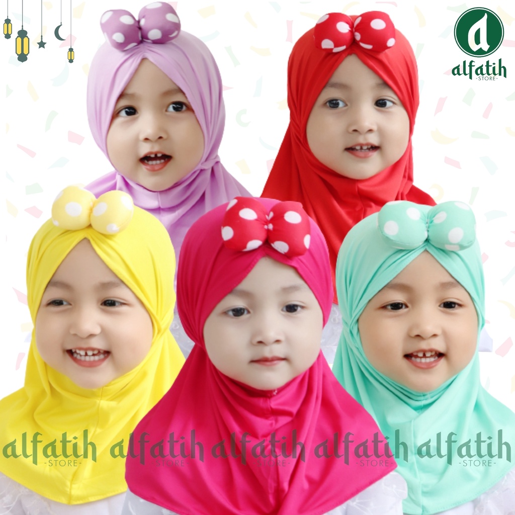 ALFATIH STORE / Jilbab Anak Mini Mouse Polkadot / Hijab Anak Cantik / Jilbab Anak Murah