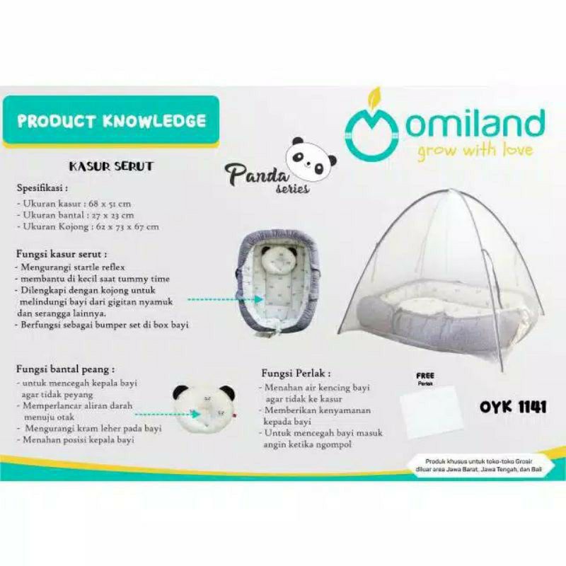 Omiland Kasur Bayi Serut +Kojong Bisa Dilepas Panda Series Original