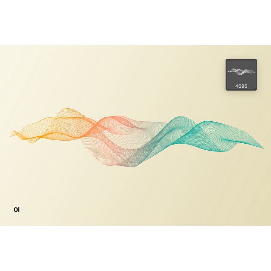 Digital Grid Waves - Photoshop Brushes
