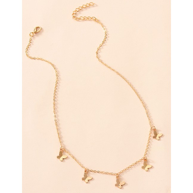 LRC Kalung Fashion Gold Color Alloy Butterfly P82903