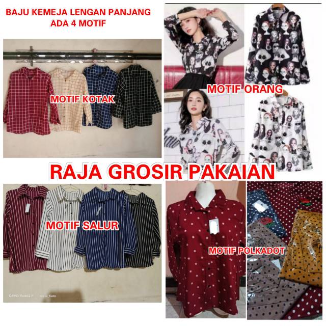 Baju Kemeja Motif Lengan Panjang