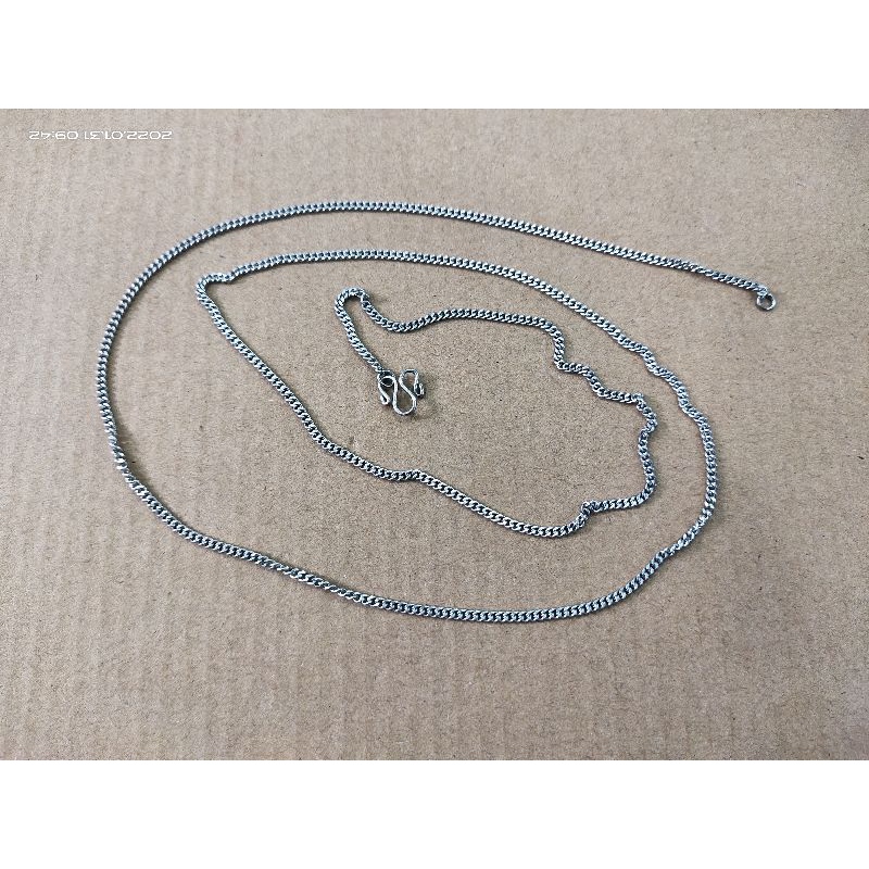 Kalung Baja Putih Monel Model Rantai panjang 75 cm lusinan isi 12pcs