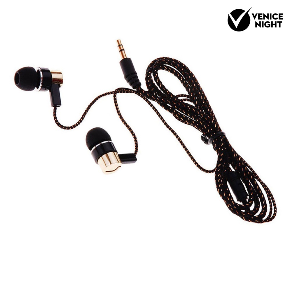 (VNEP) (Berkabel) Earphone In ear Stereo Peredam Suara Dengan Kabel Kepang 1.2m Untuk Samsung / HTC