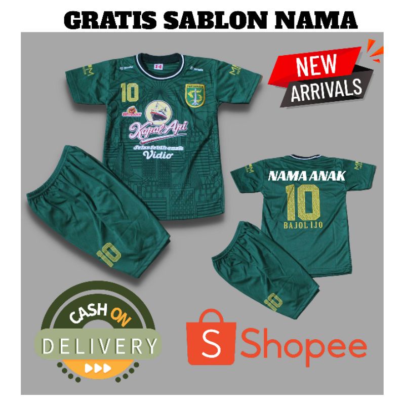 SETELAN JERSEY BAJU BOLA PERSEBAYA SURABAYA SIZE 4-26