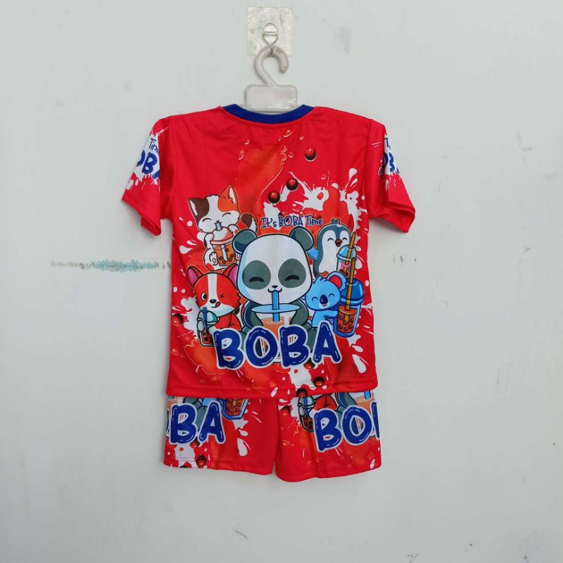 stelan baju anak perempuan boba/baju boba anak  full printing