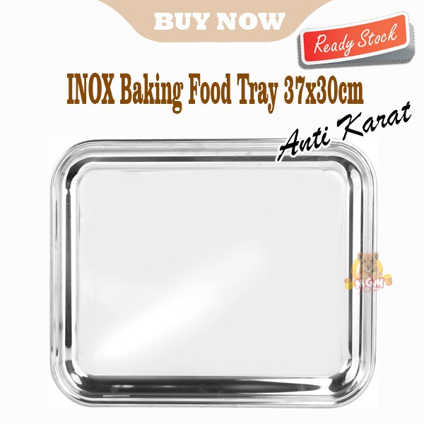INOX Baking tray Stainless 37x30 nampan makanan tempat saji makanan