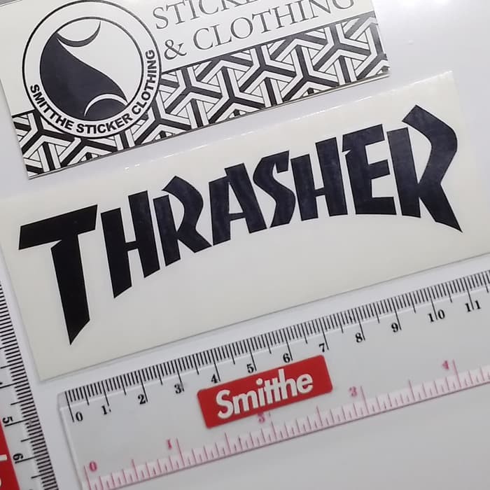 Stiker Thrasher Logo Skateboard Cutting Sticker untuk aksesoris Motor Mobil