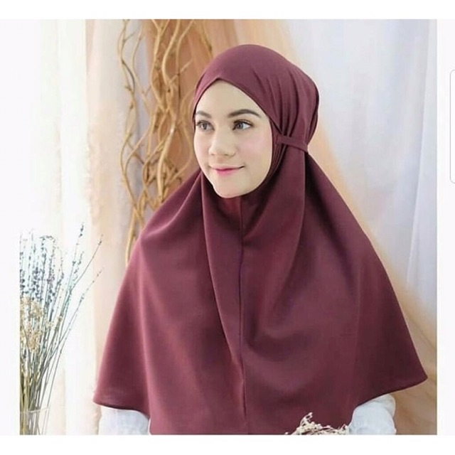 Khimar Bergo Maryam Tali Aisyah no pet instan ready stock bahan diamond premium