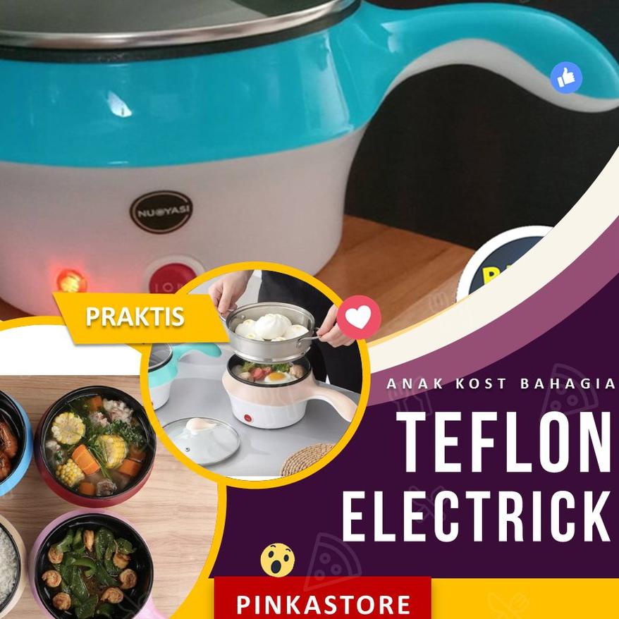 ✪ Teflon Serbaguna elektrik listrik praktis masak goreng kukus pemanas steam dual mode power ☪