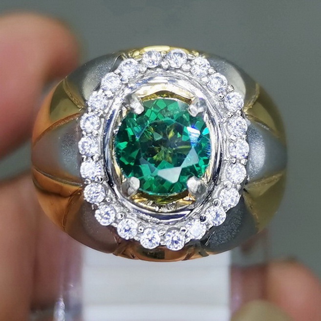Cincin Batu Akik Hijau Topaz Green Original Asli