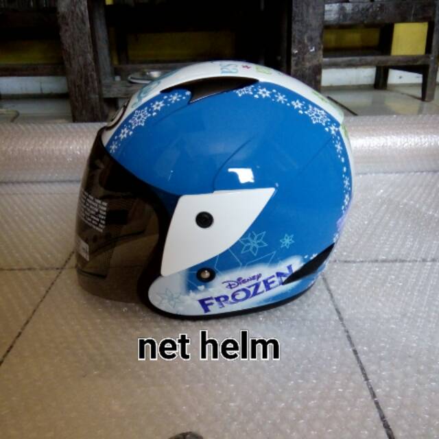 Helm mds anak short r3 Junior frozen blue ongkir 1kg