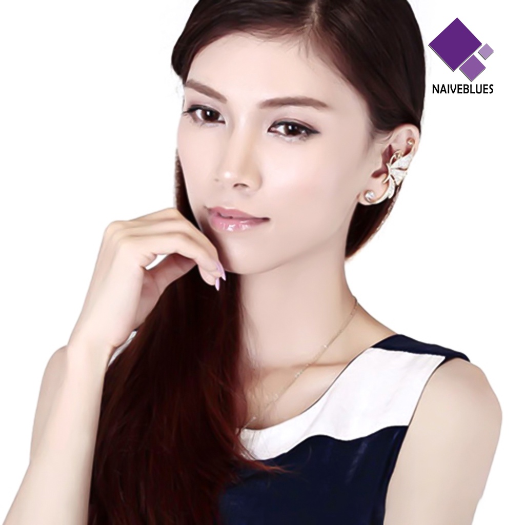 1pc Anting Ear Cuff Bentuk Sayap Kupu-Kupu Untuk Wanita