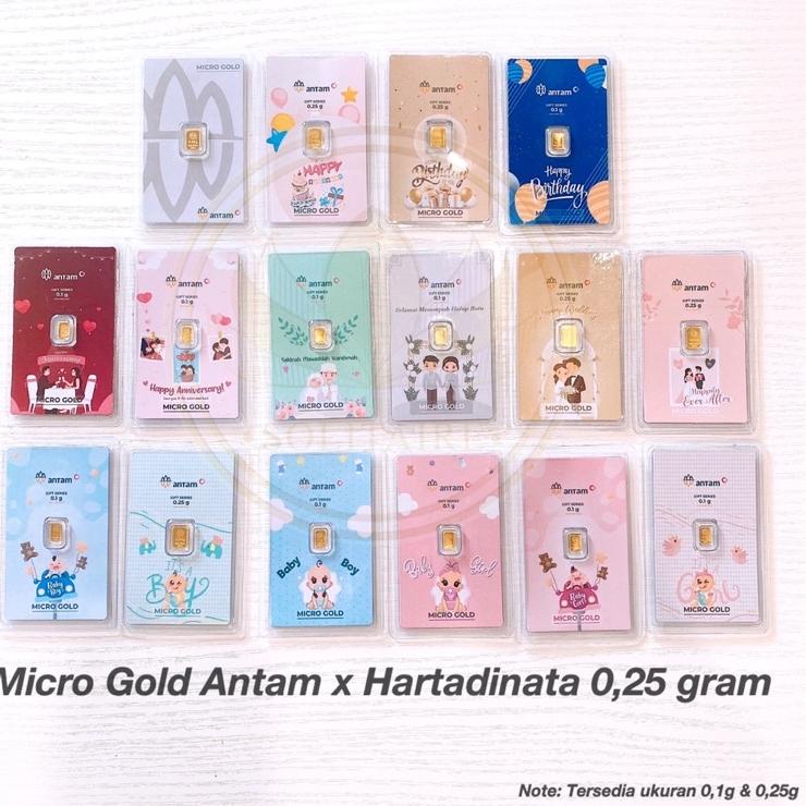 YG 0,25 gr Micro Gold ANTAM HARTADINATA Birthday/Wedding/Babyborn Gift Kado Emas KITA 0.25 gram LM H