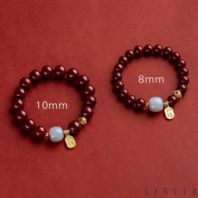 【COD】Gelang Liontin Manik-Manik Cinnabar Gaya Vintage Untuk Pasangan Keberuntungan Warna Merah Untuk Pria Dan Wanita gaya Cina gelang keberuntungan