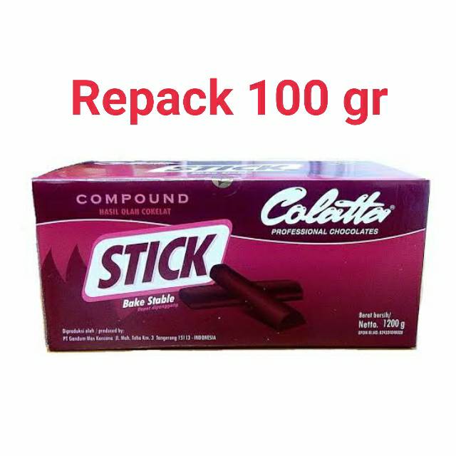 

COLATTA STICK REPACK 100GR - BAKE STABLE - COKLAT STICK