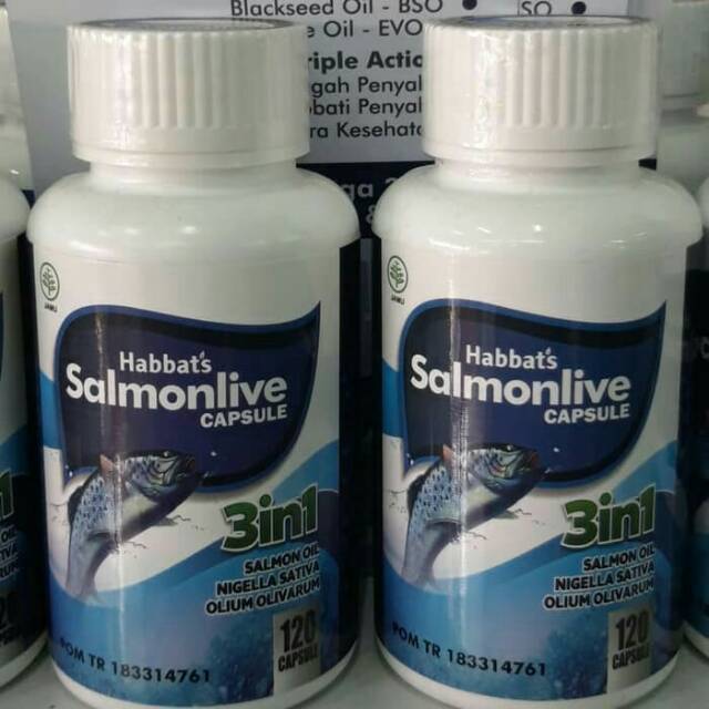 Kapsul SALMONLIVE Minyak Ikan Salmon Plus isi 200 kapsul, Bagus untuk Ibu Hamil, Bayi dan Penyakit