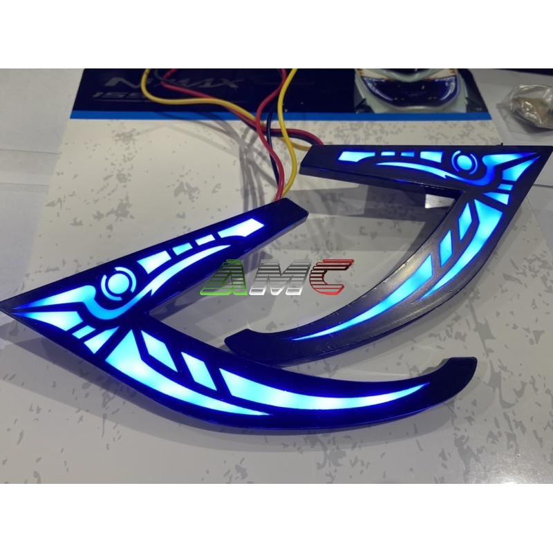 Lampu Alis Audi Nmax Yellow/Blue SHARK POWER Sen Running Lampu Sen Running Depan