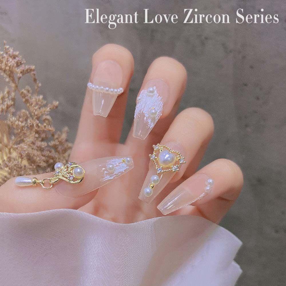 AUGUSTINA Agustina Cinta Nail Art Berlian Super Flash Mewah Temperamen Jepang DIY Perhiasan Nail Art