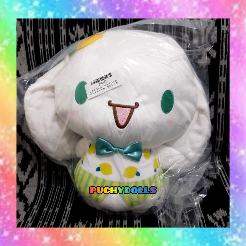 Boneka Cinnamoroll kostum Lemon, Original Sanrio, Capit Toreba Jepang