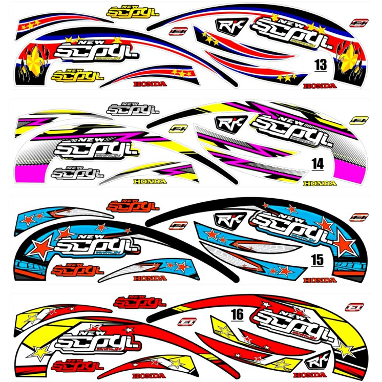 Sticker Striping Variasi Thailand Thailook Scoopy Fi 2013-2016   -3b f109