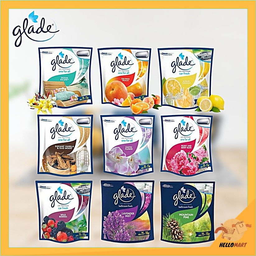 ORIGINAL Glade Pengharum Ruangan Gantung 70 + 15gr / Glade One For All / Car Fresh / HELLOMARTID